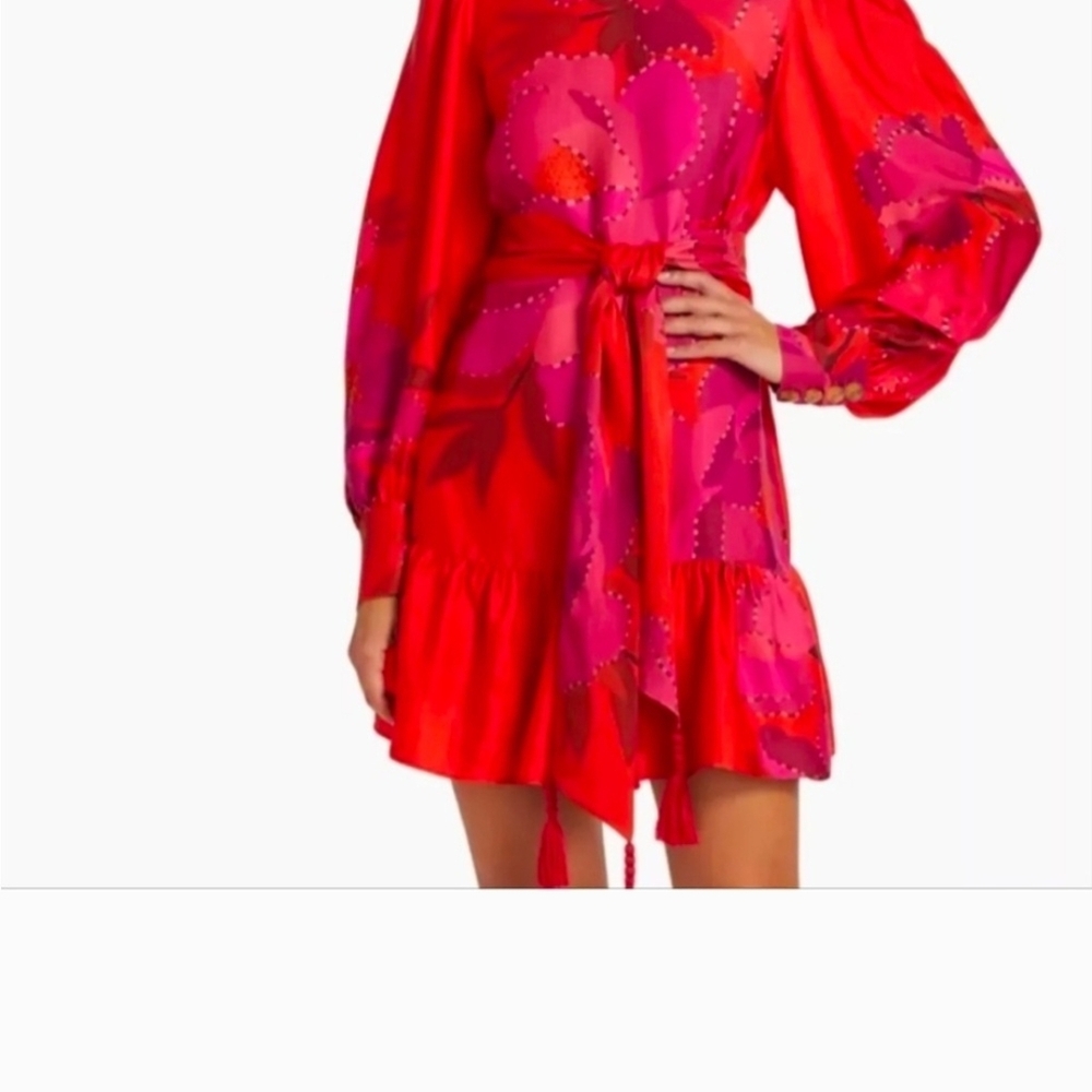 FARM Rio Red Peony Dress